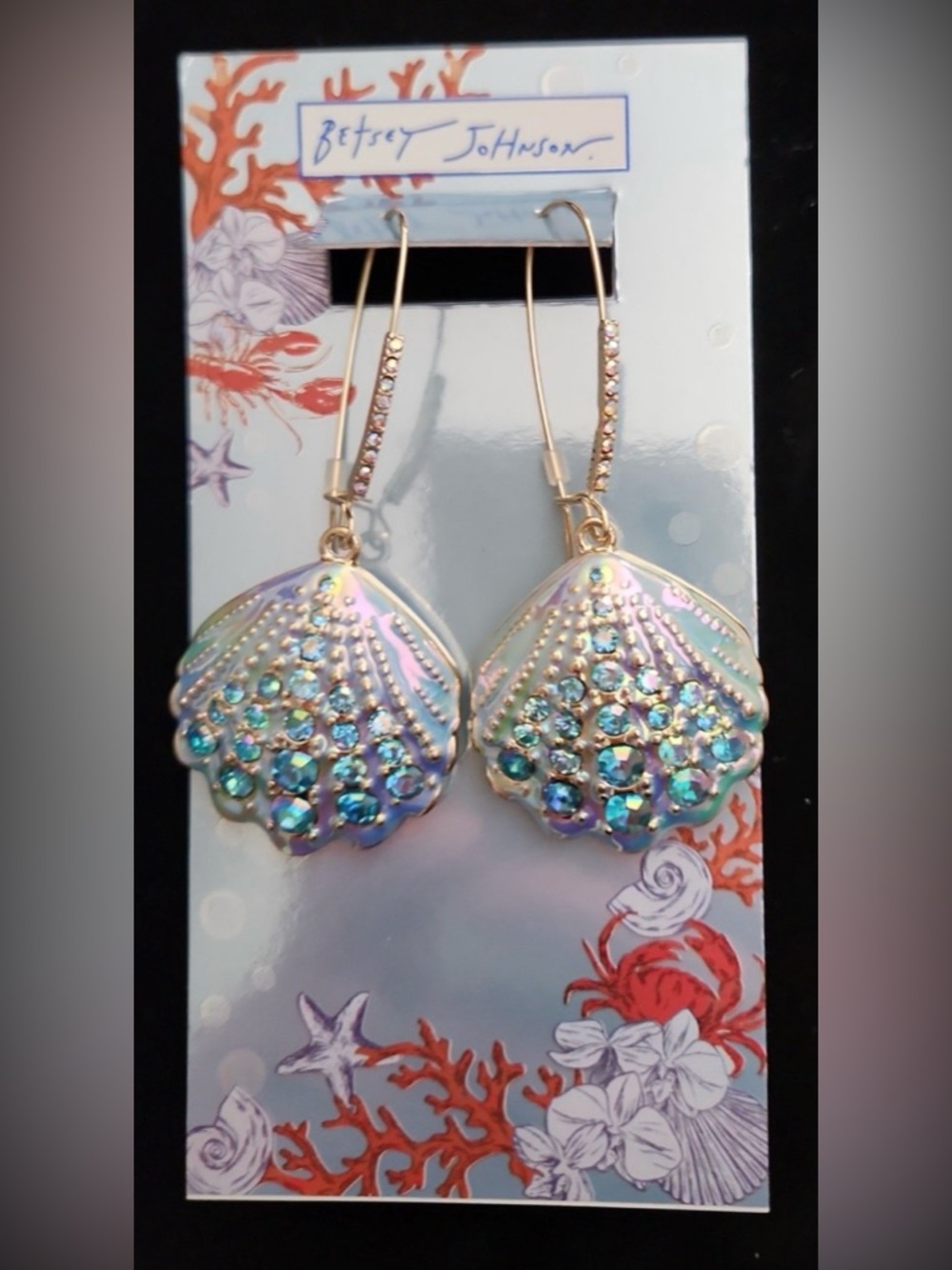 BETSEY JOHNSON SET Mermaid Jewels Sea Life Bracelet Ring & Earrings NEW NWT - Picture 11 of 16